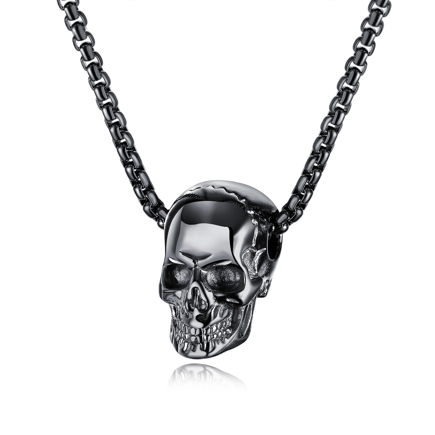 Doodskop ketting zilverkleurig, mannen doodskop ketting, mannen ketting, zwarte doodskop ketting, gouden mannen ketting, doodskop, doodskop ketting