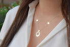 Ketting goud, ketting 14k, ketting met hanger, Gouden ketting met rondje