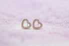 Oorbellen hartjes oorknoppen, gouden hartjes oorknoppen, rose gouden hartjes oorbellen, oorbellen open hartjes, zilveren harten oorstekers, 925 zilver oorbellen harten