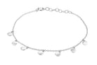 munten enkelbandje zilver, zilveren enkelbandje met ronde hangers, zilveren hippe enkelband, zomerse sieraden, zilveren enkelband met munten hangers, enkel sieraad voor dames