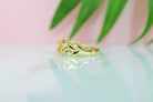 gouden statement ring, leaf ring goud, zilveren ring met blaadjes, blaadjes ring met stenen, blaadjes ring rose goud, gouden ring met blaadjes en stenen