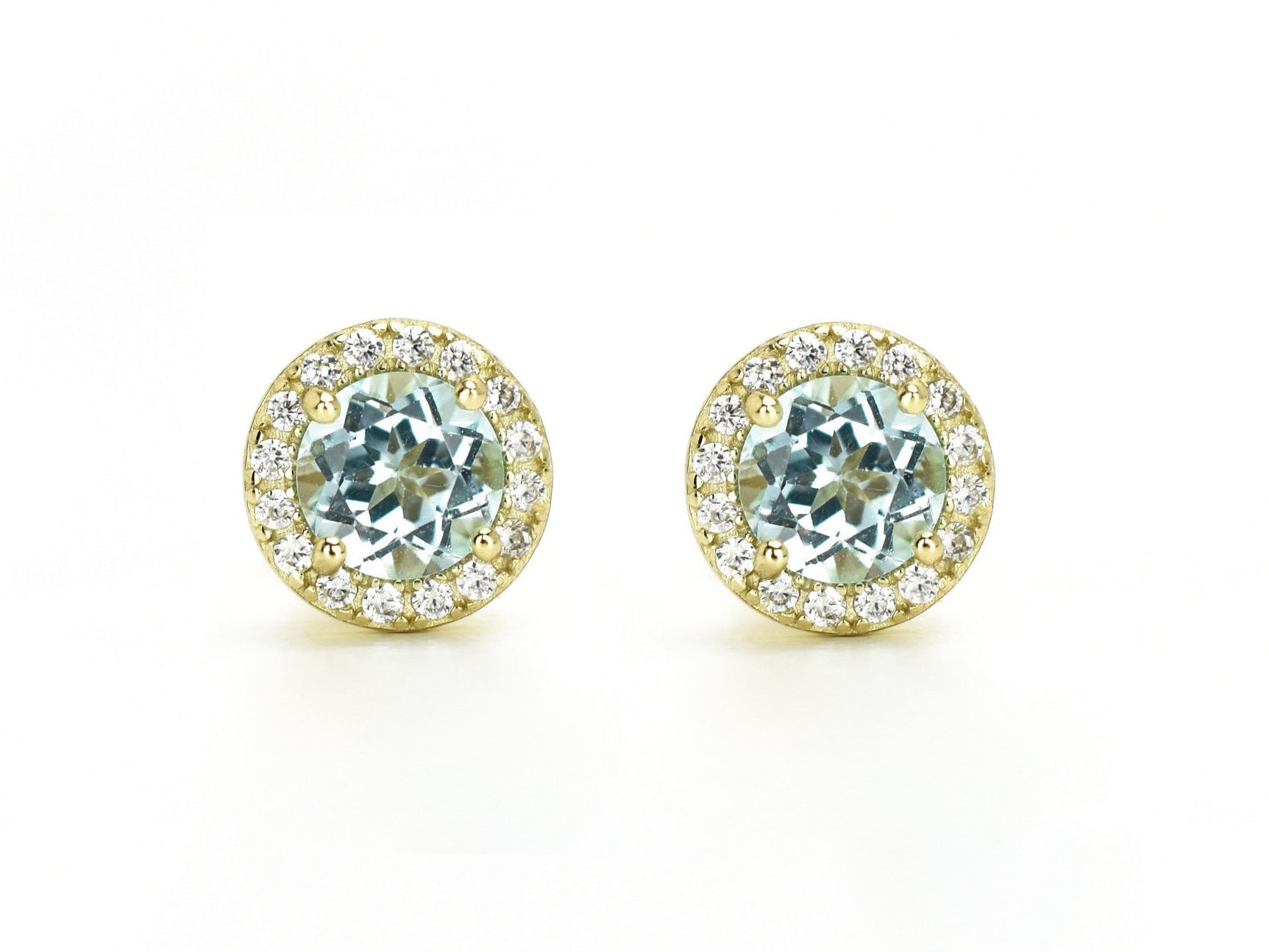 Gouden topaas oorbellen, Topaas oorbellen, gouden topaas oorknoppen, blauwe oorbellen, natuurlijke topaas stenen, blauwe topaas gouden oorbellen, birthstone oorbellen, geboortesteen topaas oorbellen