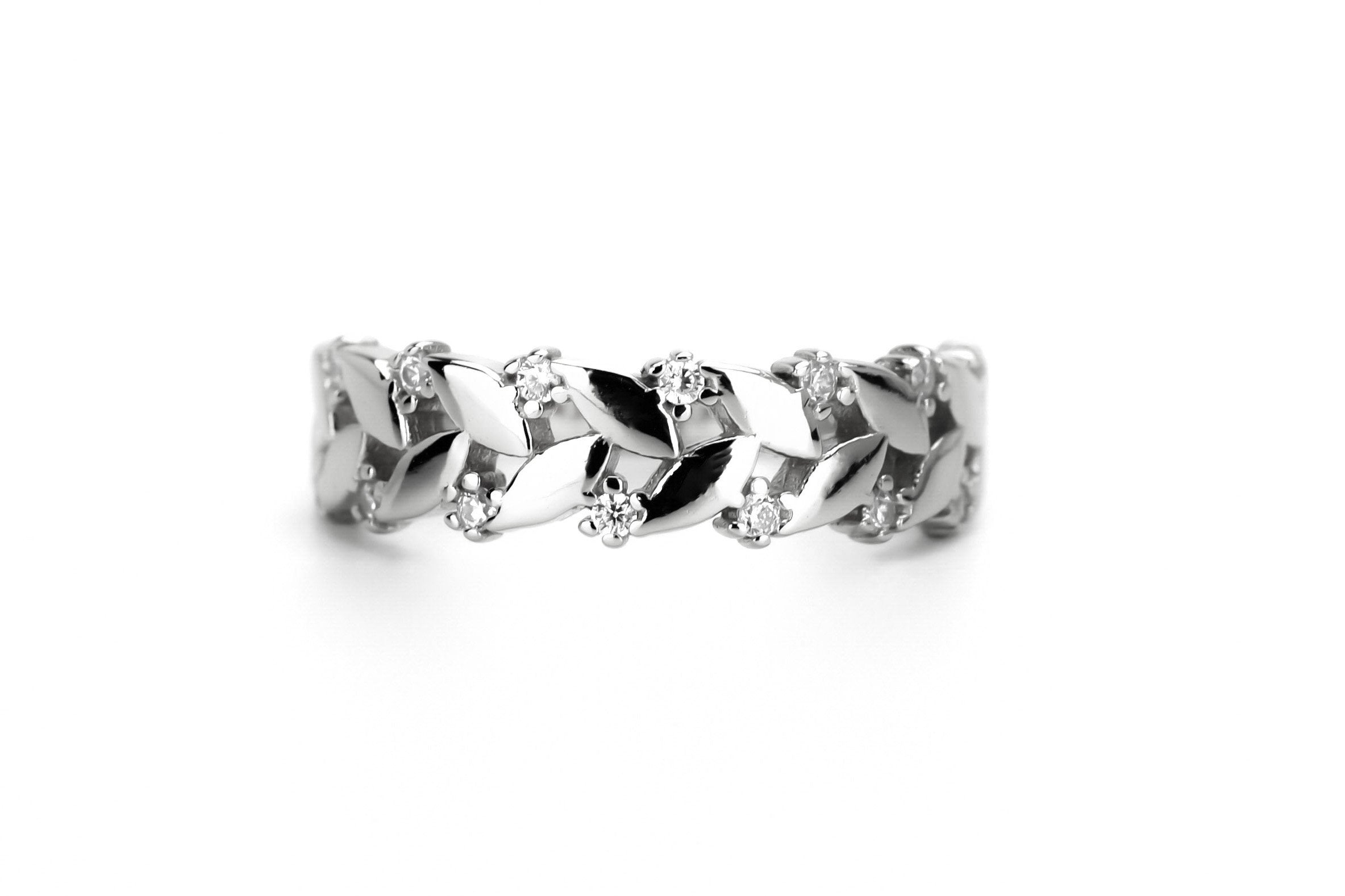gouden statement ring, leaf ring goud, zilveren ring met blaadjes, blaadjes ring met stenen, blaadjes ring rose goud, gouden ring met blaadjes en stenen