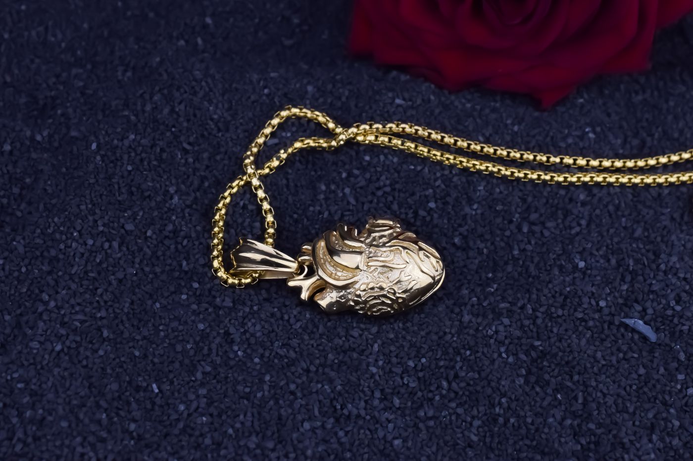 Medaillon hart ketting, ketting voo rmannen, zilveren ketting voor mannen, Medaillon hart voo rmannen, Medaillon ketting mannen, zwarte ketting voor mannen