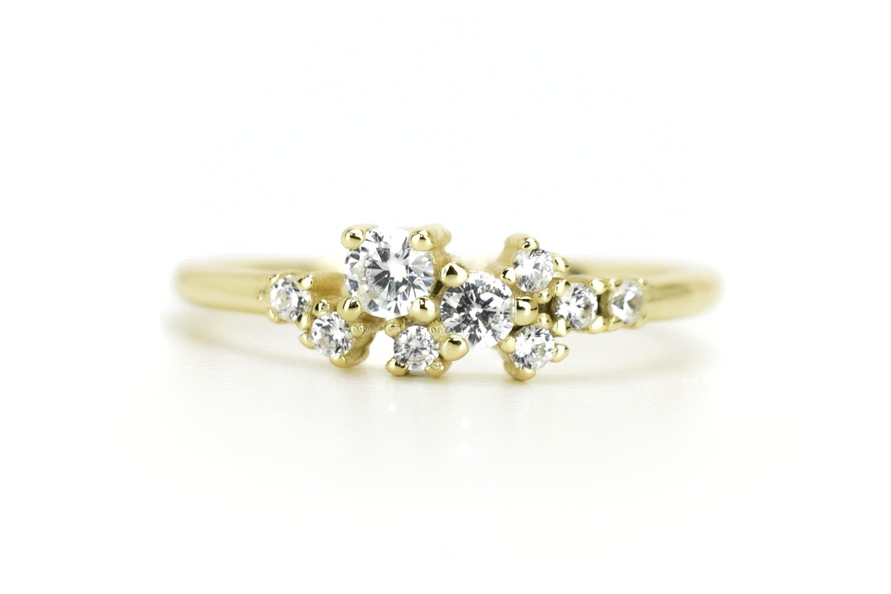 Cluster ring goud, zilveren ring met stenen, ring rosegoud, unieke ring, dames ring, gouden dames ring, zilveren feestelijke ring, promise ring goud, verlovingsring zilver