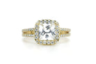 rose goud ring, dubbele rose ring, 18k rose ring, dubbele ring rosegoud, prinsesgeslepen ring, grote steen ring, vierkante steen, velovingsring, zilveren verlovigsring