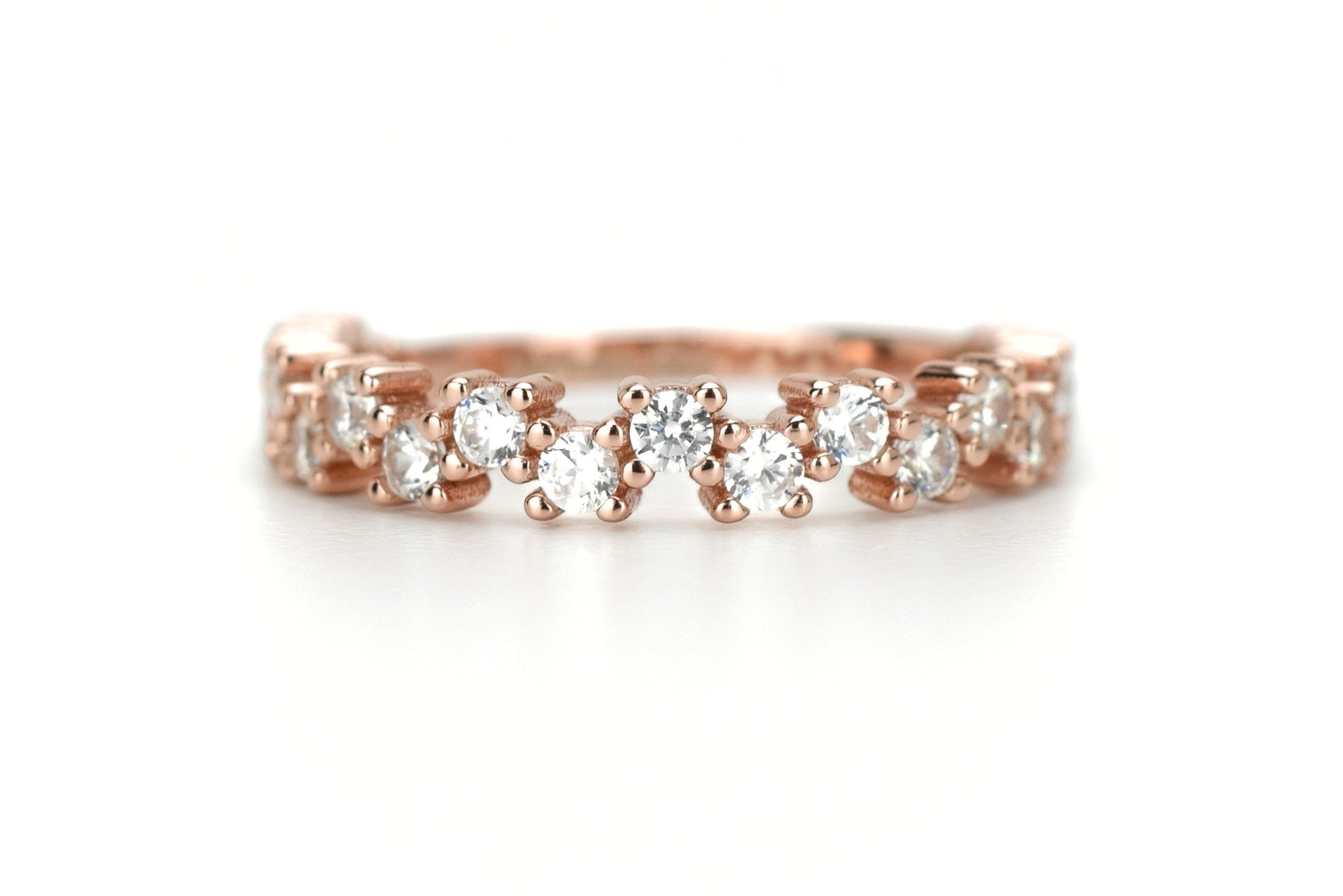 gouden ring, 18k goud, ring ban, stapel ring, half eternity ring, verlovingsring, aanschuif ring goud