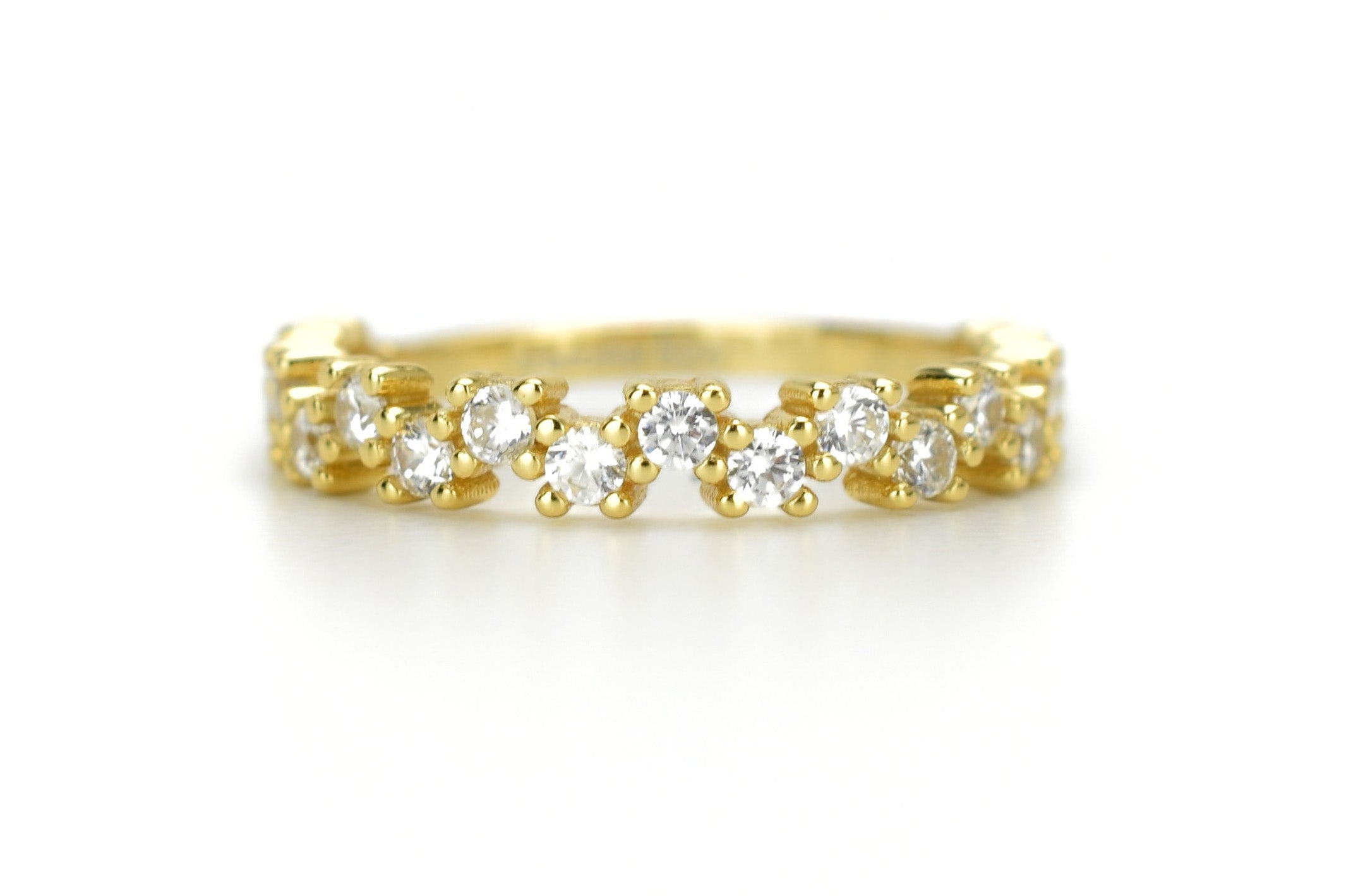 gouden ring, 18k goud, ring ban, stapel ring, half eternity ring, verlovingsring, aanschuif ring goud