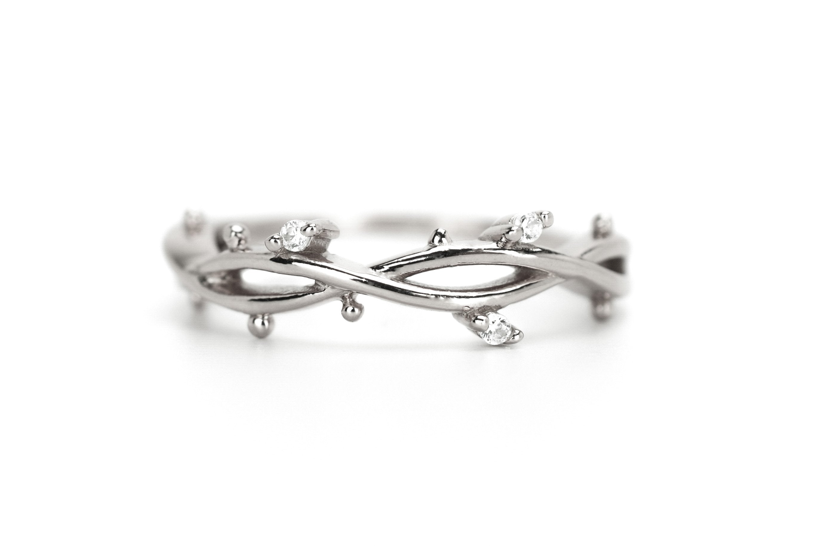 gouden bloemen ring, ring met blaadjes, ring met stenen, verlovingsring, rosegoud ring, zilveren verlovingsring