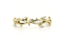 gouden bloemen ring, ring met blaadjes, ring met stenen, verlovingsring, rosegoud ring, zilveren verlovingsring
