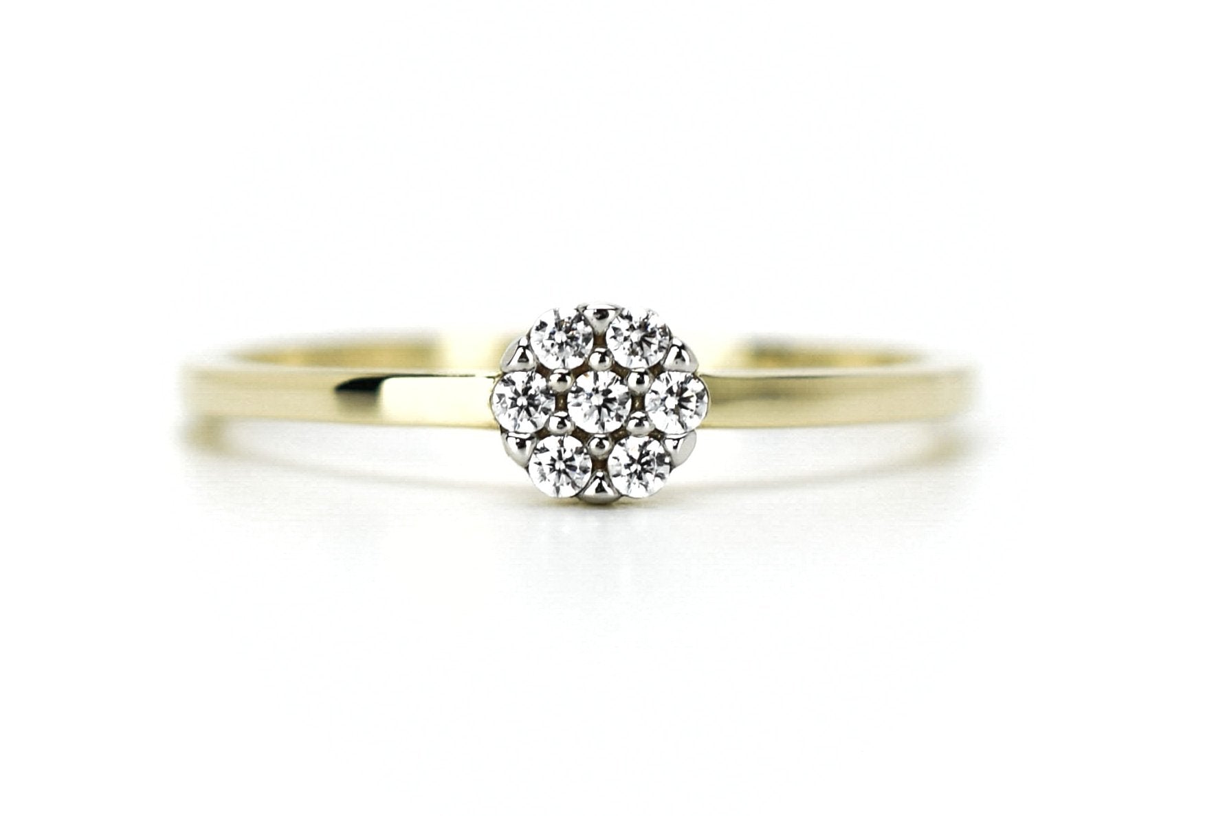 14k bloemen ring, ring met steen goud, gouden ring met stenen, 14 karaat stenen ring, gouden bloemen ring, 14k dames ring, verlovingsring goud, 14k gouden verlovingsring, gouden ring, gouden daisy ring