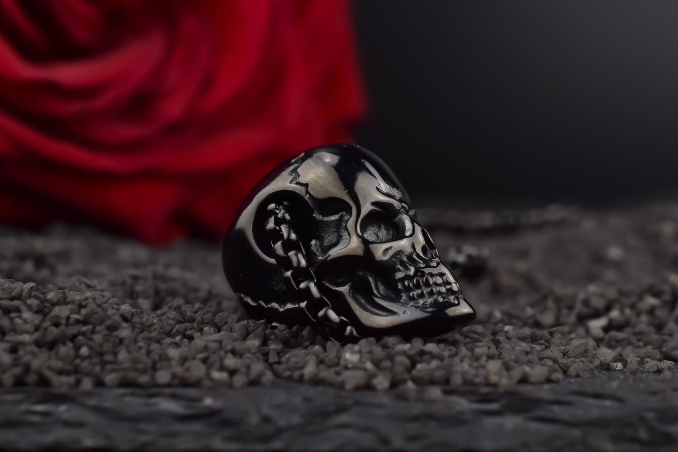 Doodskop ketting zilverkleurig, mannen doodskop ketting, mannen ketting, zwarte doodskop ketting, gouden mannen ketting, doodskop, doodskop ketting