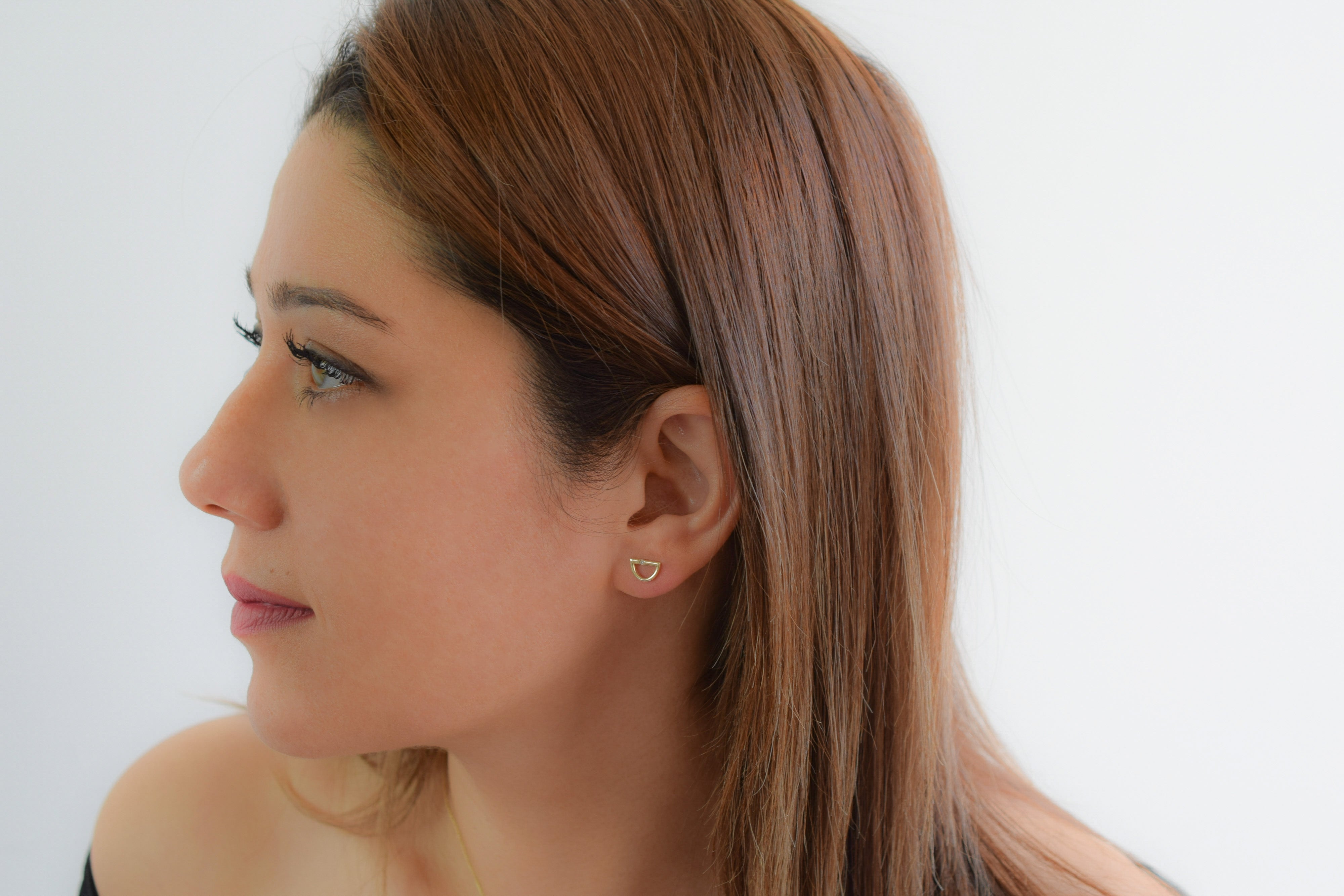 14k oorbellen voor dames, gouden oorknoppen met stenen, 14k gouden met stenen oorbellen, unieke oorbellen met stenen, sierlijke oorbellen voor dames