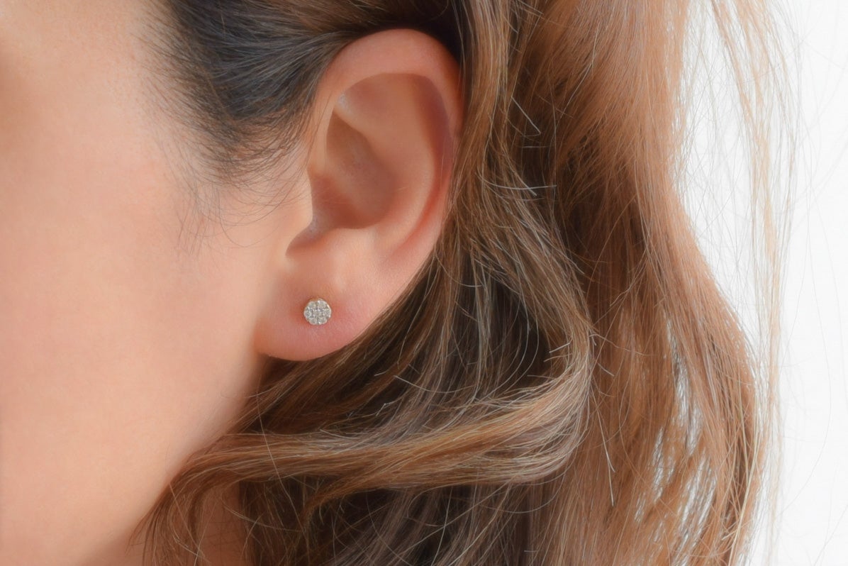 14 karaat gouden oorbellen, oorbellen goud, gouden bloemen oorbellen, oorbellen 14k bloemen, petite oorbellen goud, 14k oorbellen met stenen