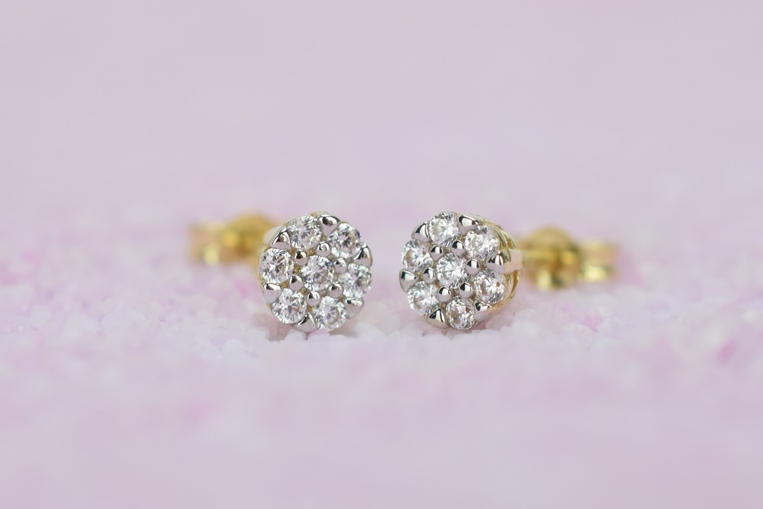 14 karaat gouden oorbellen, oorbellen goud, gouden bloemen oorbellen, oorbellen 14k bloemen, petite oorbellen goud, 14k oorbellen met stenen