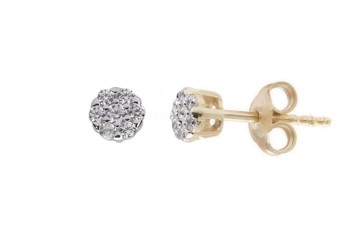 14 karaat gouden oorbellen, oorbellen goud, gouden bloemen oorbellen, oorbellen 14k bloemen, petite oorbellen goud, 14k oorbellen met stenen