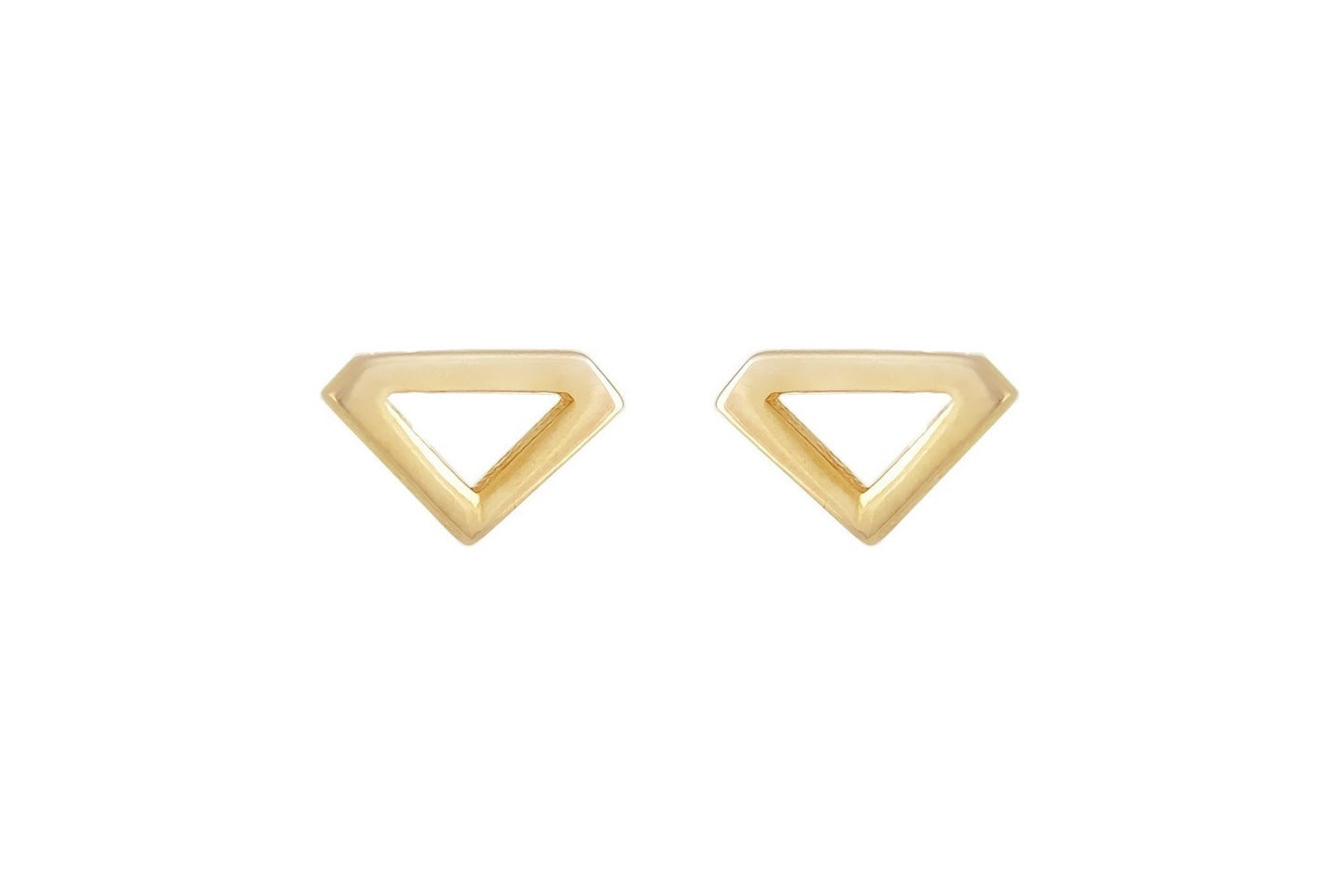 14k oorknoppen diamant, diamantvormige oorbellen goud, subtiele oorbellen goud, oorbellen 14k diamantvormige oorknoppen, oorbellen zonder stenen