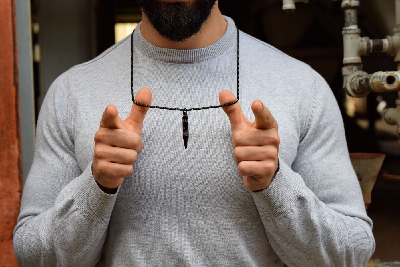 kogel ketting, mannen kogel ketting, zwartkleurige ketting mannen