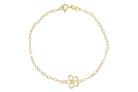 gouden dames armband, 14k gouden armband met bloem, gouden dames bloem armband, armband voor dames met bloemhanger, gouden schakel armband met bloem goud, unieke gouden armband, BeMy Jewels armbanden
