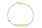 14 karaat naamplaatje armband, armband goud voor kinderen, baby armband blauwe oog, blauwe oog kinder armband, blauwe oog gouden armband, 14 karaat armband met blauwe oog