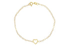 14 karaat baby armband, kinder armband, meisjes hartjes armband, kinder gouden armband, schakelarmband kinderen