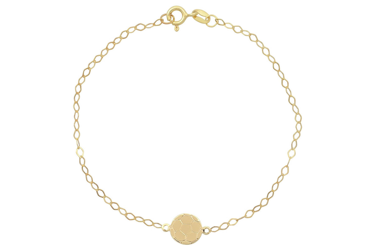 14k armband met voetbal hanger, voetbal armband goud, kinderarmband voetbal, voetbal gouden armband, 14k gouden armband voetbal, schakelarmband goud, gouden voetbal sieraad