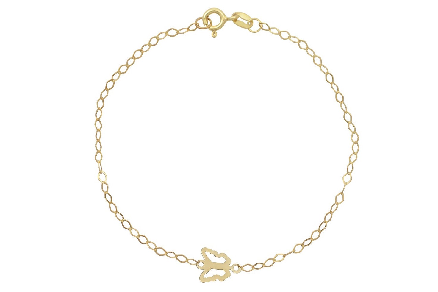 dames armband goud, gouden vlinder armband, dames 14 karaat vlinder armband, dames vlinder bedel armband goud, gouden vlinder schakel armband, sierlijke vlinder armband, moeder kind sieranden goud