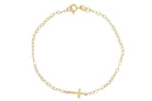 14 karaat kruis armband, kruis gouden armband, schakel armband baby, baby bedel armband, 14 karaat kruis armband 