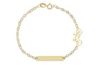 Graveerplaatje armband kinderen, gouden armband baby, baby armband goud, 14 kaaat kinder armband, armband fiets goud, 14k naamplaatje kinderen