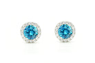 Aquamarijn soorbellen, oorbellen aquamarijn goud, zilveren aquamarijn oorbellen, blauwe oorbellen, ronde oorsieraden, aquamarijn sieraden, birthstone oorbellen, geboortesteen oorbellen maart, natturstenen aquamarijn, halo oorbellen, aquamarijn rosegoud oorbellen