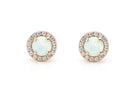 Opaal oorbellen gouden opaal oorbellen, opaal zilveren oorbellen, rosegouden opaal oorbellen, ronde opaal oorbellen, witte stenen oorbellen, birthstone opal, geboortesteen oorbellen, sieraden opaal, oktober sieraden, opaal ronde oorknoppen