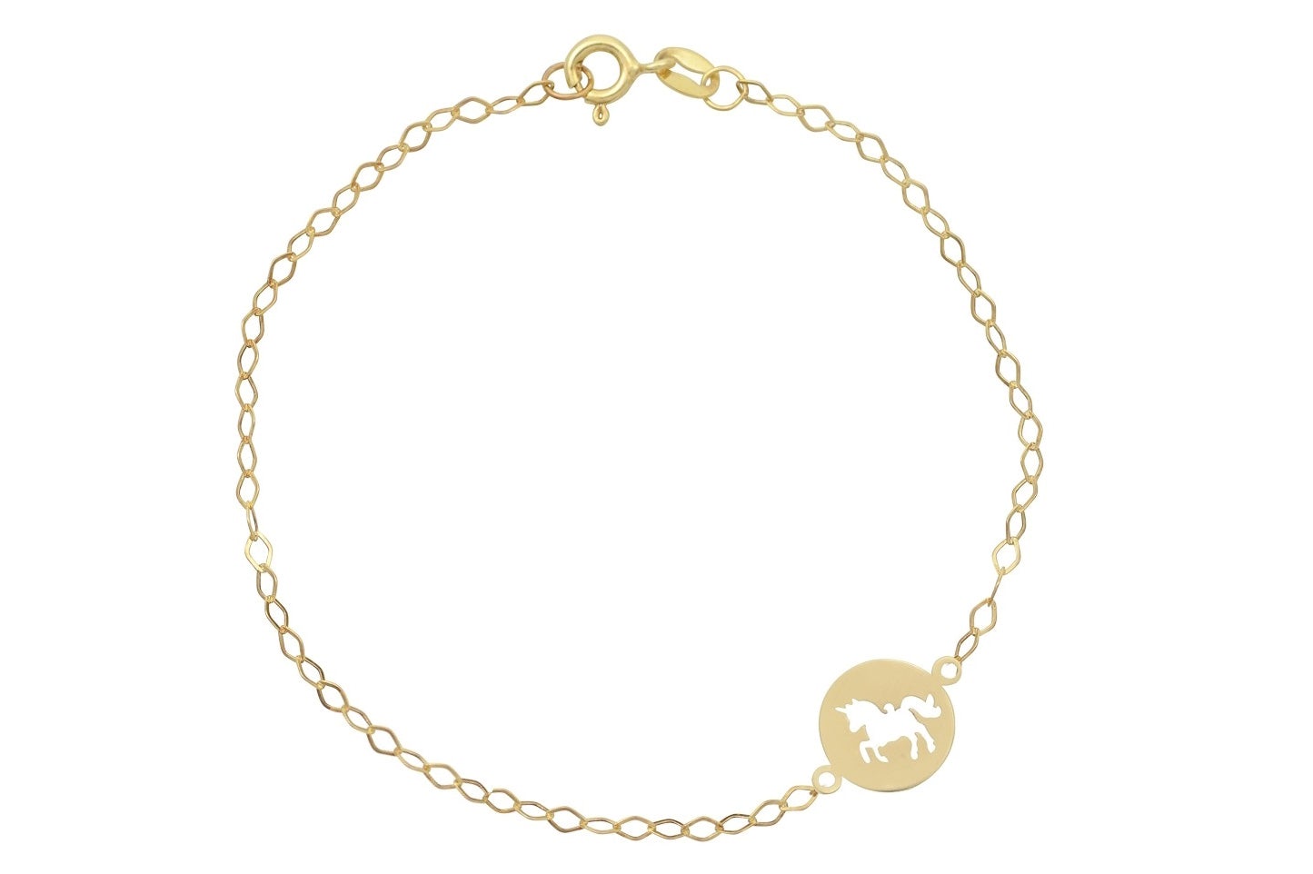 Dames Armband, mooie dames armband, 14k  dames armband, gouden eenhoorn armband, eenhoorn armband, schakelarmband dames, 14 karaat sieraden eenhoorn, uncorn armband goud