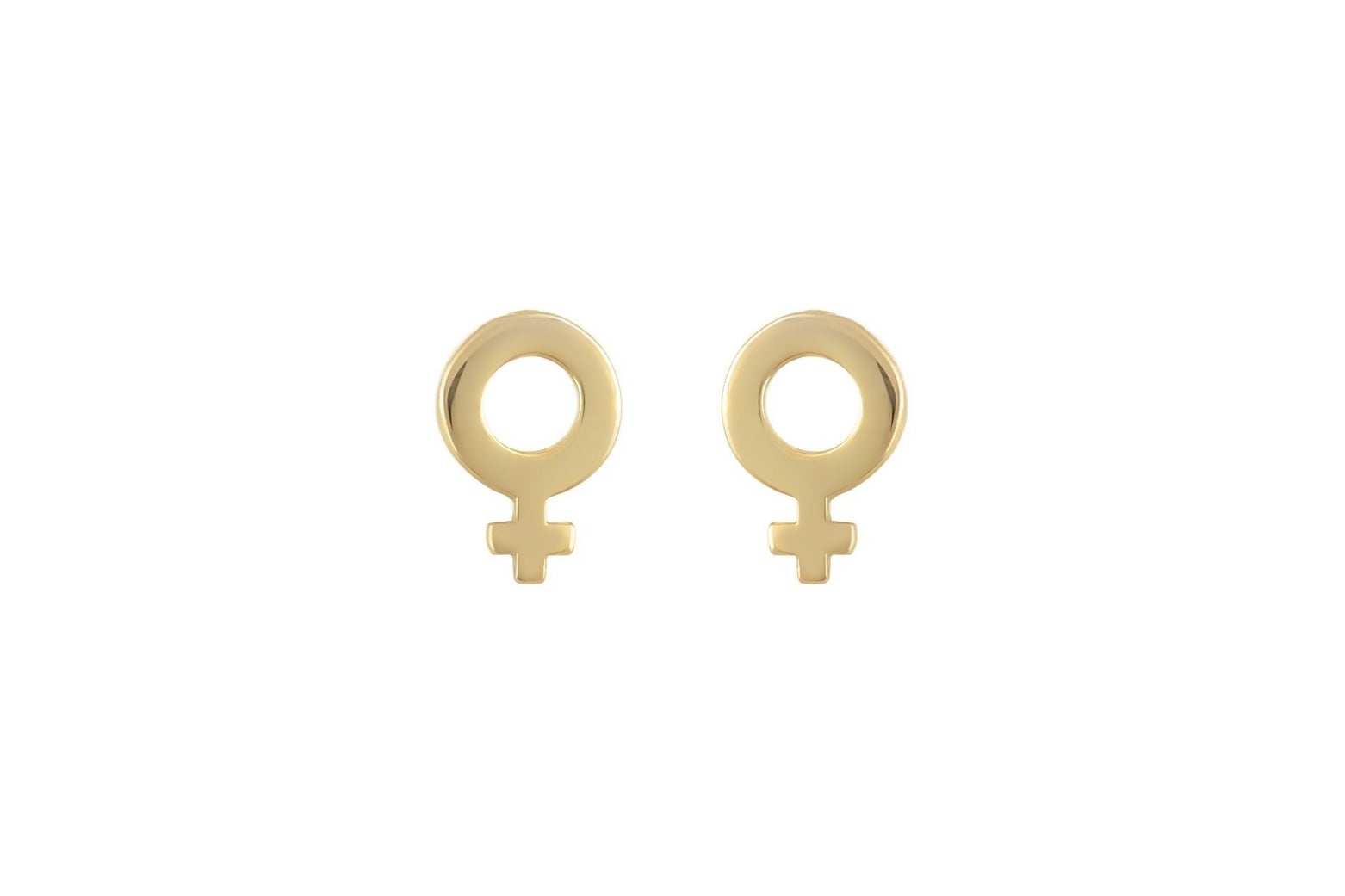 gouden oorknoppen venus, dames oorbellen goud, 14 karaat oorbellen vrouwenteken, vrouwenteken gouden oorbellen, vrouwenteken gouden oorbellen