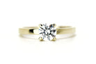 14 karaat solitaire ring, gouden ring met steen, verlovingsring 14k, 14k gouden ring, ring met steen, ring met ronde steen goud, verlovingsring swarovski, swarovski ring goud