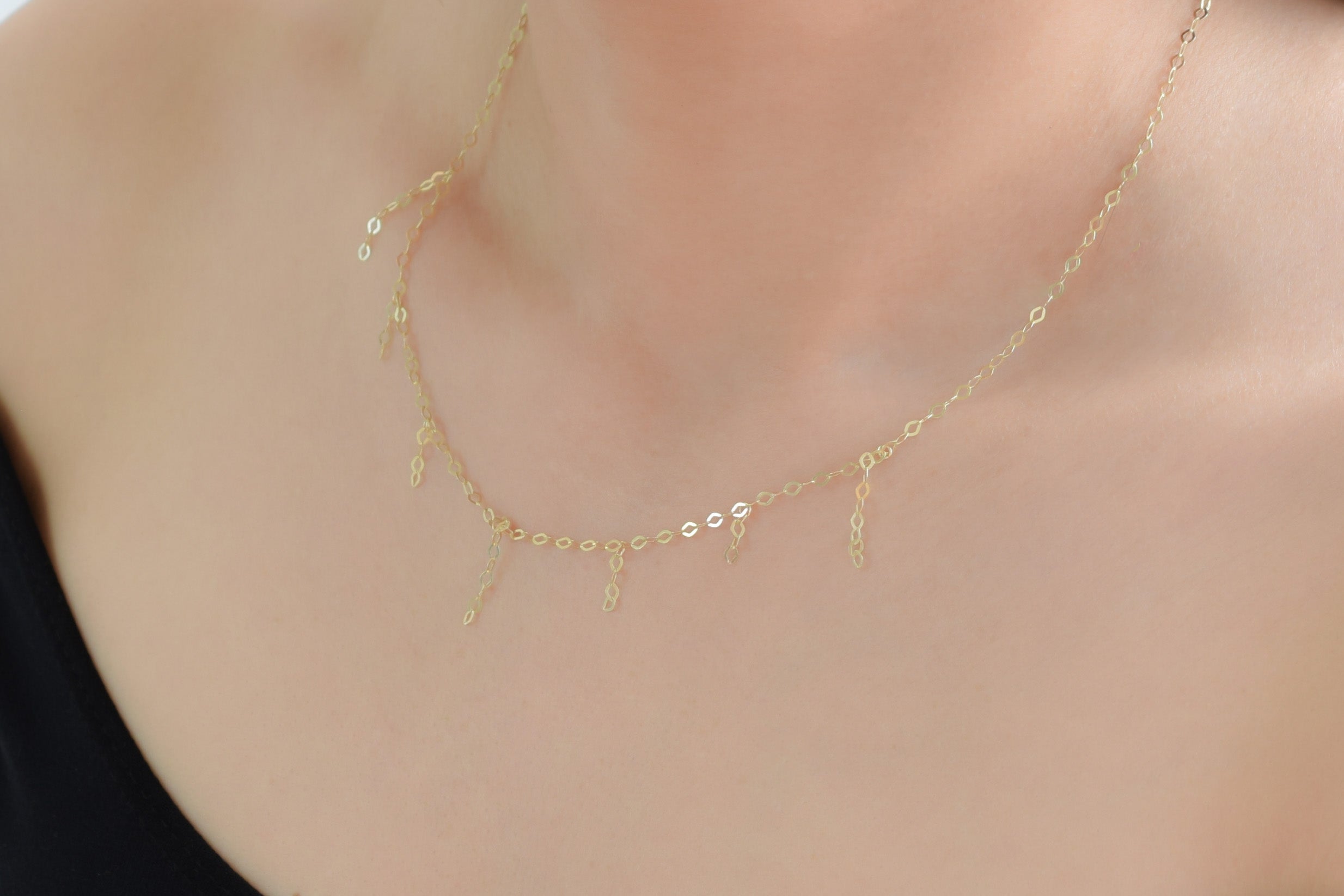 gouden ketting met hangers, trendy gouden ketting, fijne 14k ketting, ketting goud met hanger